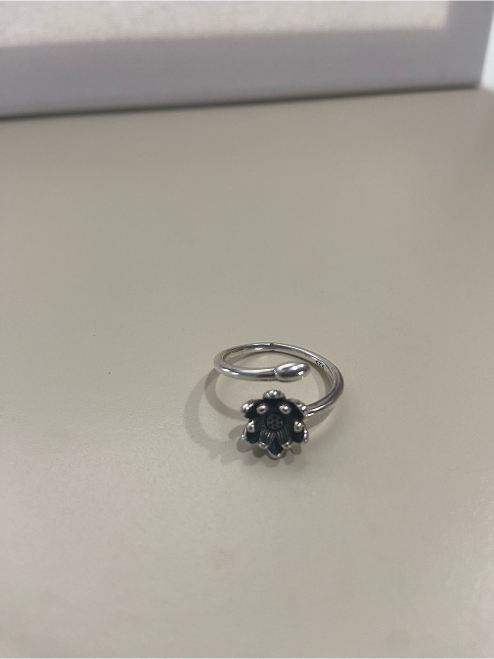 Sterling Silver Floral Open Band Ring - Silver